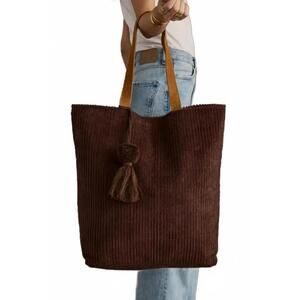 NEW PANACHE APPAREL corduroy tote in brown